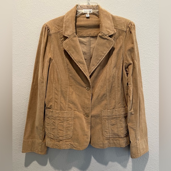 Y2K Camel Corduroy Jacket 2 Button Blazer Front Pockets Light Brown Size XL NWT - Picture 2 of 10